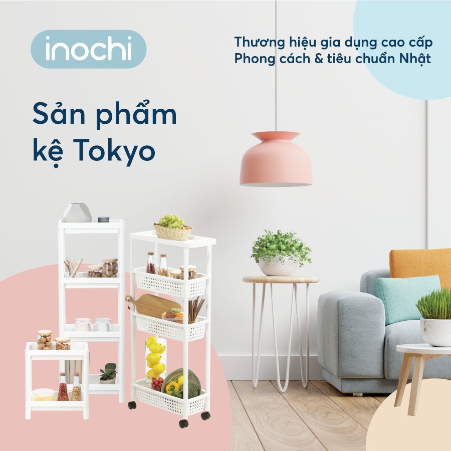 Kệ Di Động TOKYO 4 tầng - giá sách di động Tokyo chuẩn Nhật K01