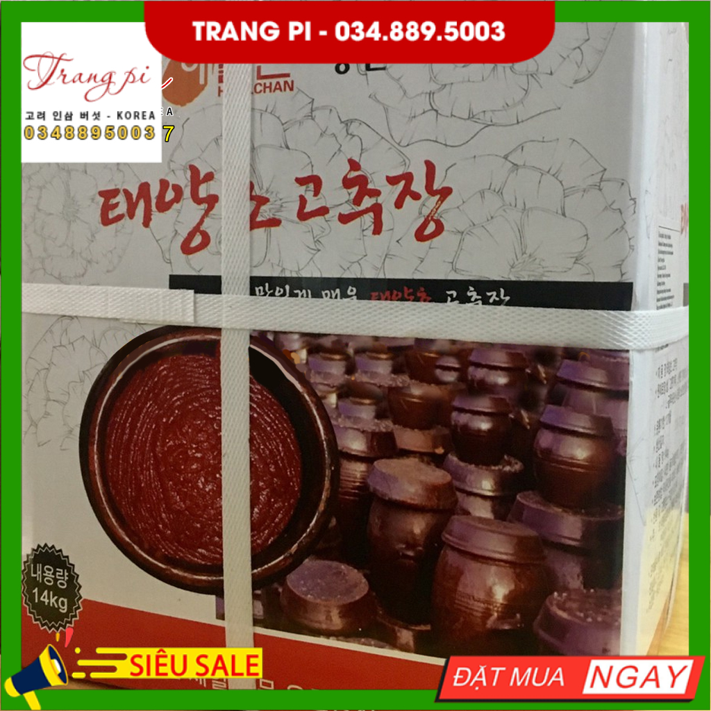Tương ớt gochujang Hàn Quốc thùng giấy 14kg
