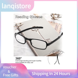Lanqistore Unisex Portable Lightweight Foldable Ultra Thin Black Reading Presbyopic Glasses