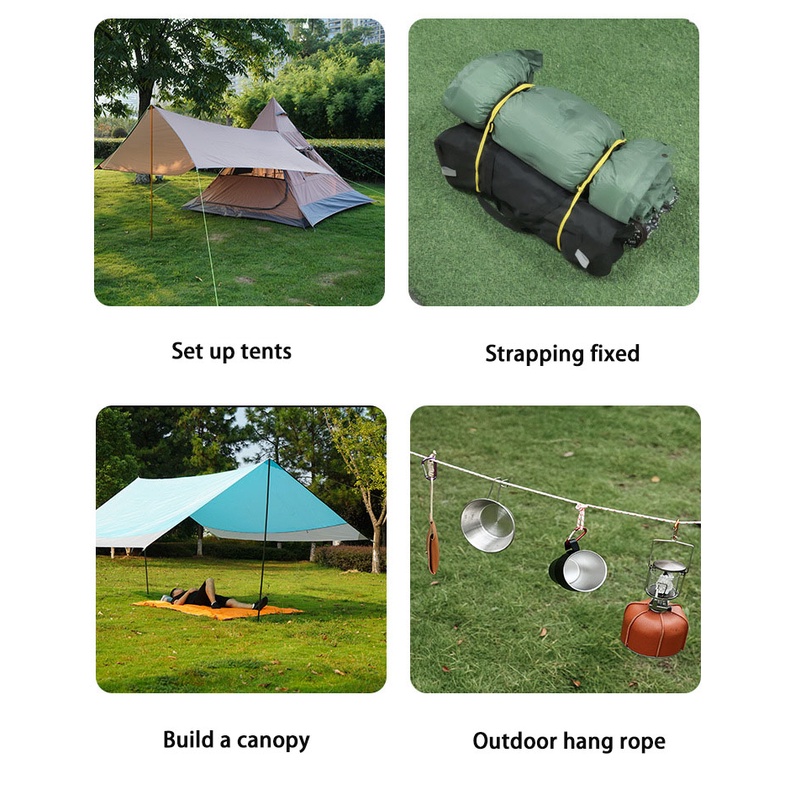 Set 4 Dây Thừng Cột Lều Phản Quang Đường Kính 3.5m 4mm