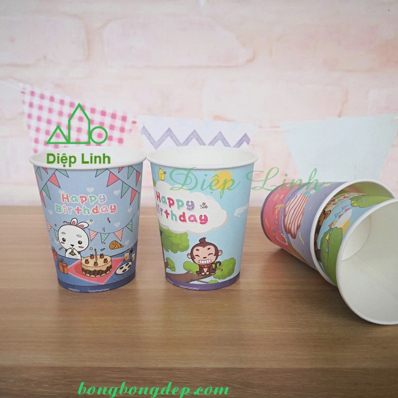 Bộ 6 ly giấy trang trí sinh nhật - Diệp Linh