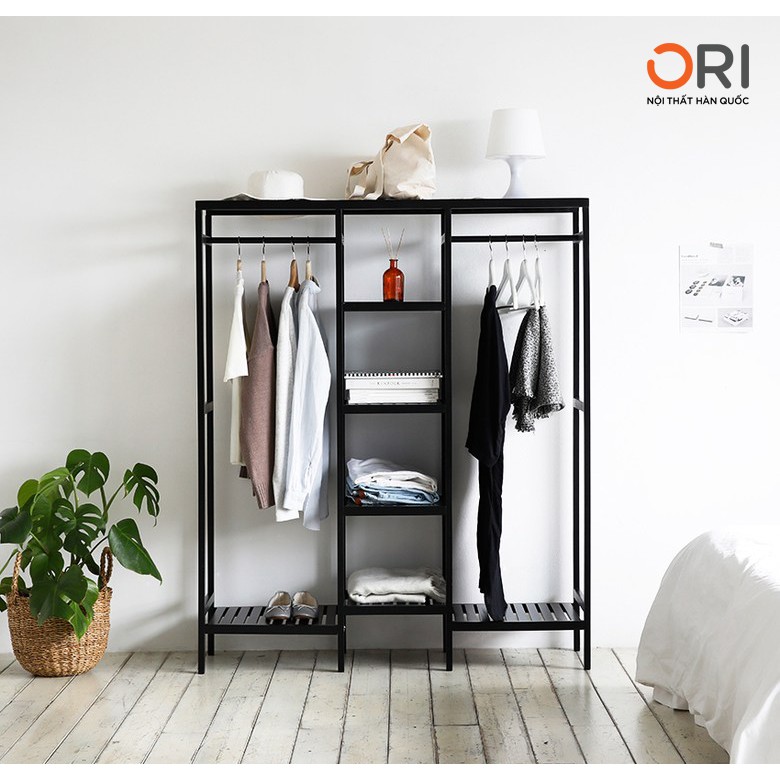 TỦ TREO QUẦN ÁO GỖ LẮP RÁP - TRIPPLE HANGER BLACK