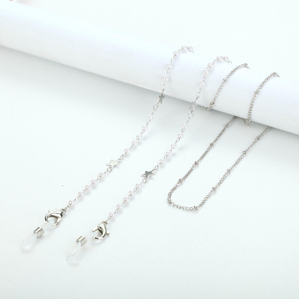 Dây Xích Treo Mắt Kính Hình Hoa Hồng Đính Ngọc Trai Tinh Tế MIHAN1