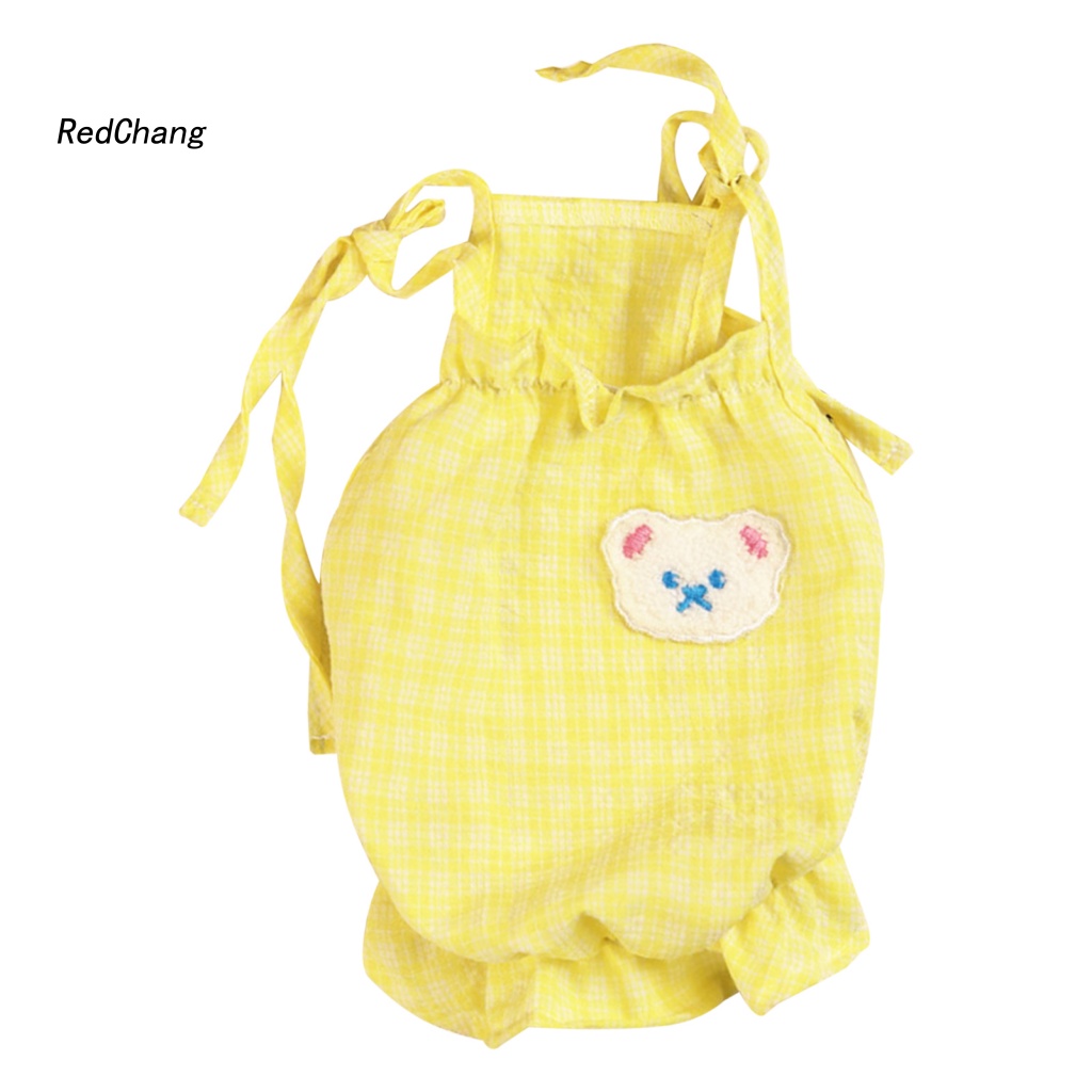 Áo Hai Dây Vải Cotton Thêu Hình Gấu Thoải Mái Dành Cho Cún Cưng Mặc Hàng Ngày