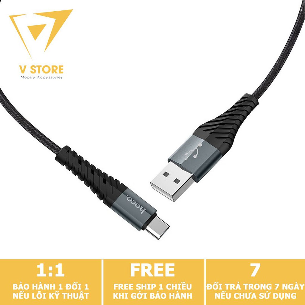 CÁP SẠC NHANH DÂY DÙ TYPE-C 3.0A HOCO X38 - DÀI 1.0M