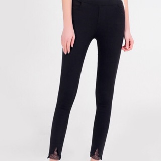 Quần kaki big size skinny màu đen xẻ lai phối ren size 62-85kg