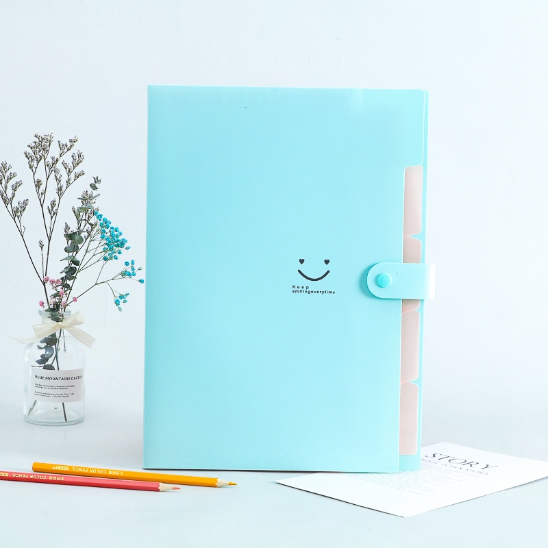 Túi File Đựng Tài Liệu A4 Hình Mặt Cười Bìa Đựng Tài Liệu A4 5 Ngăn Nhiều Màu Sắc Lựa Chọn