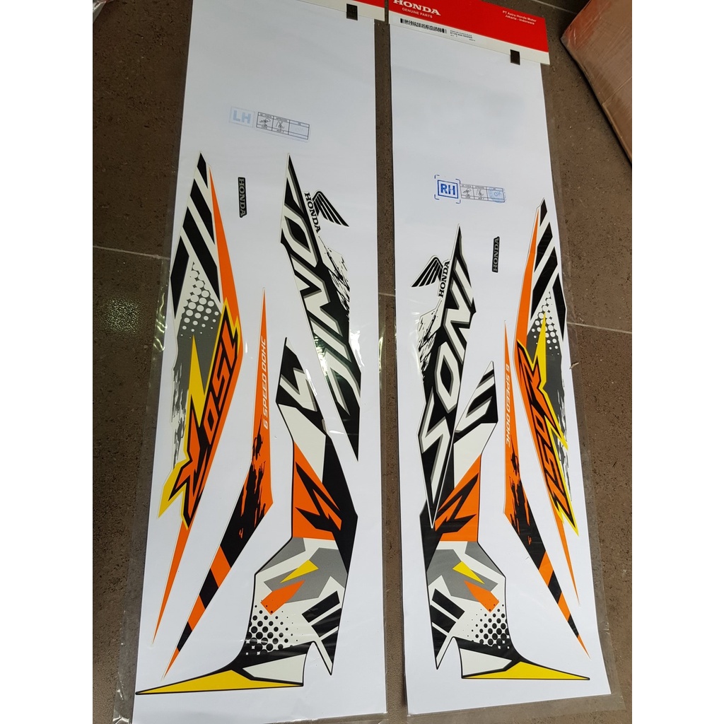 tem honda sonic màu trắng cam