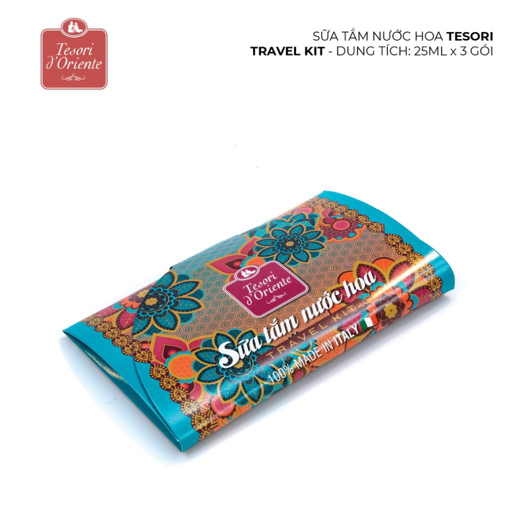 Set Travel Kit Sữa tắm gói Tesori d'Oriente minisize 25ml tiện ích thích hợp đưa theo du lịch