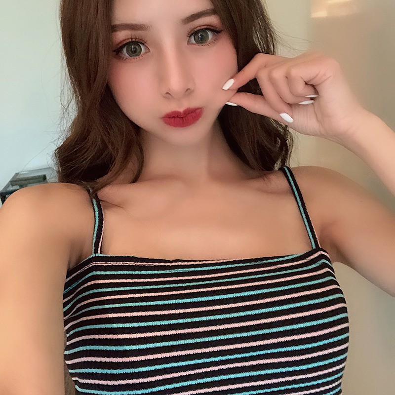 [Baywellfashion]Áo 2 dây croptop hoạ tiết kẻ sọc thời trang cho nữ | BigBuy360 - bigbuy360.vn