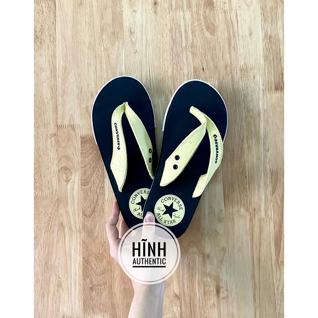 Dép Converse đen quai vàng xỏ ngón  chính hãng