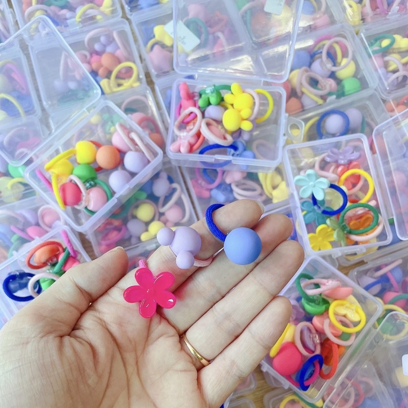 Hộp 10 cột tóc siêu bé cho em bé tóc ít