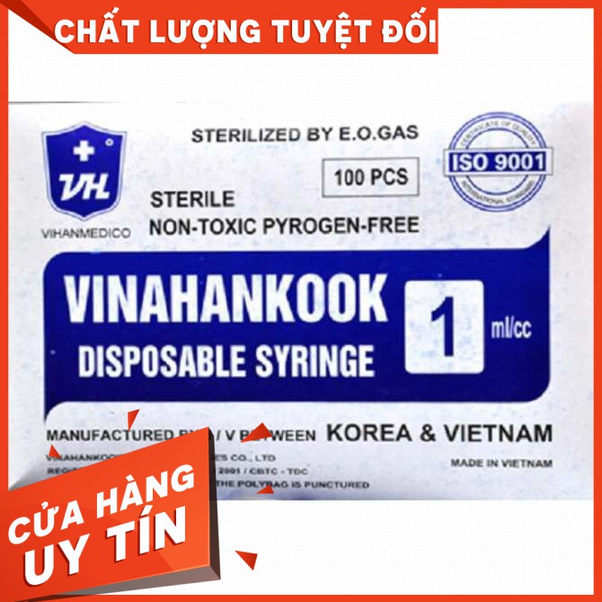 Bơm tiêm Vinahankook 1ml (hộp 100c)