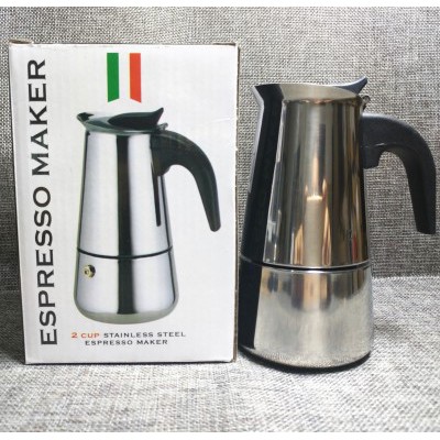 COMBO BÌNH PHA CAFE INOX 200ml moka pot express 4 tách cafe kèm bếp điện đa năng