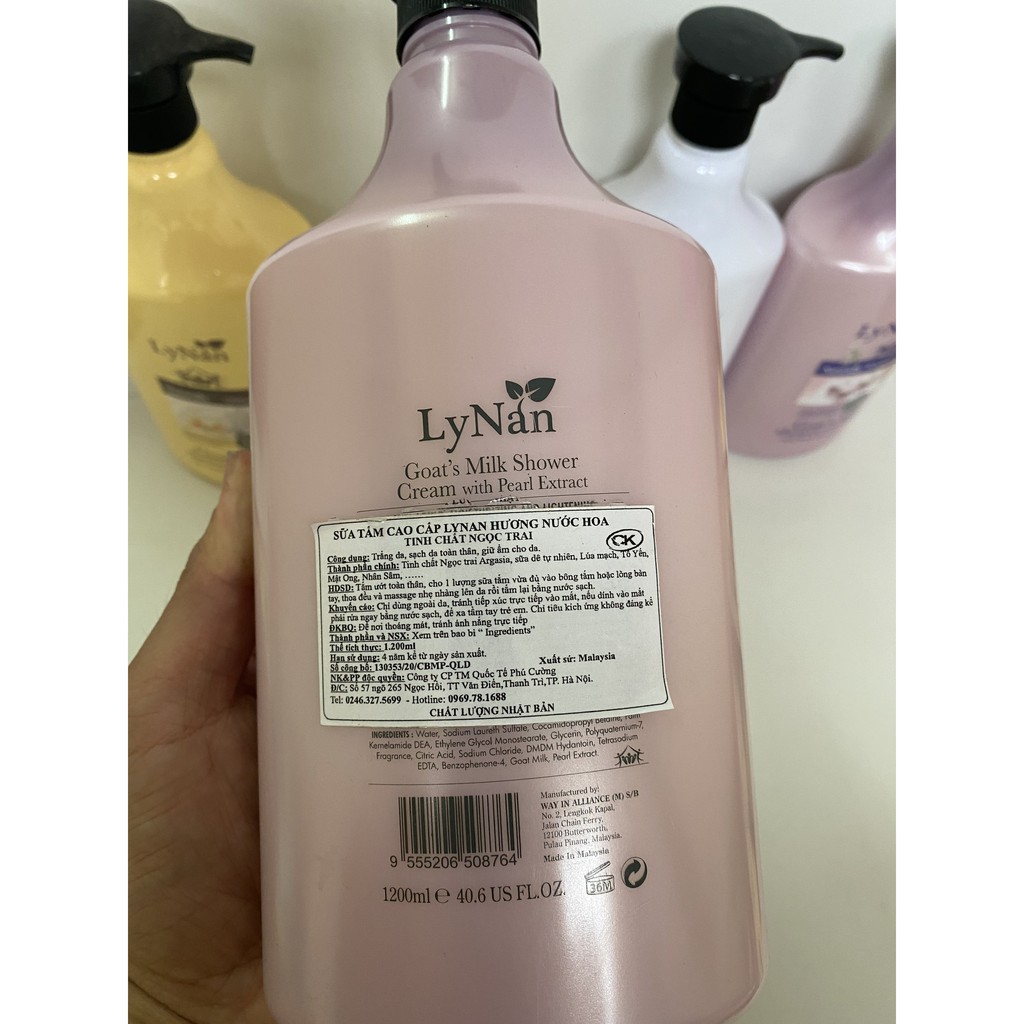 Sữa Tắm Trắng Da Cao Cấp LyNan Hương Nước Hoa 1200ml hàng công ty