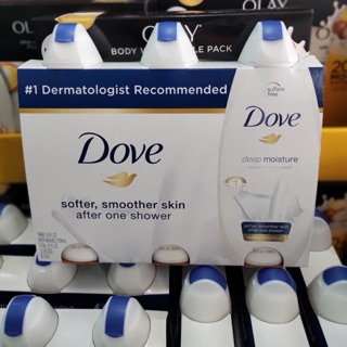 Set 3 chai sữa tắm DOVE deep moisture dưỡng ẩm của Mỹ 709ml x 3