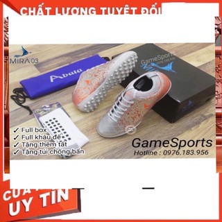 [ Free ship] Giày đá bóng Mira 03 chính hãng màu bạc