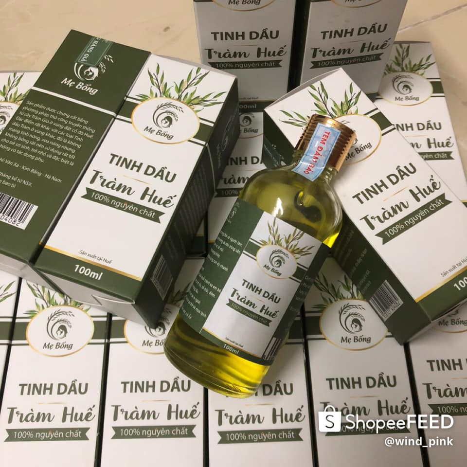 Tinh dầu tràm Huế nguyên chất giữ ấm phòng đầy hơi chống muỗi đốt cho bé lọ 100ml