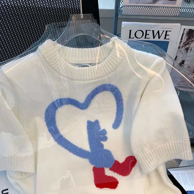 Áo Sweater Tay Ngắn Thiết Kế Mới Thời Trang Mùa Hè Dành Cho Nữ