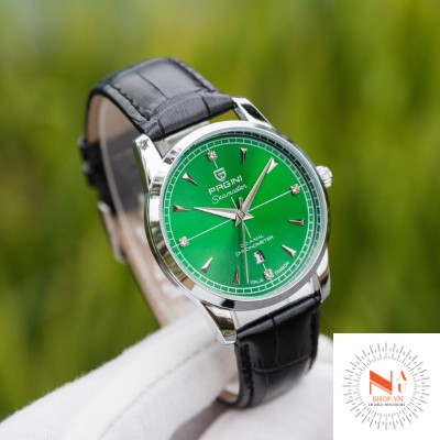 Đồng Hồ Nam ❤FreeShip❤ PAGINI PA15588 Mặt Xanh Dây Da Cao Cấp Mặt Kính Chống Xước,Chống Nước Tặng Kèm Pin - BH 12 Tháng
