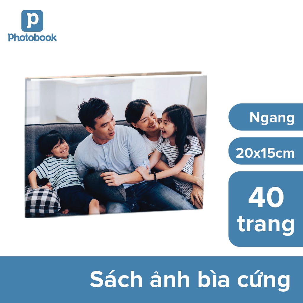 [Toàn Quốc] [E-voucher] In sách ảnh cưới theo yêu cầu bìa cứng 8” x 6” (20 x 15 cm) - Thiết kế trên web Photobook
