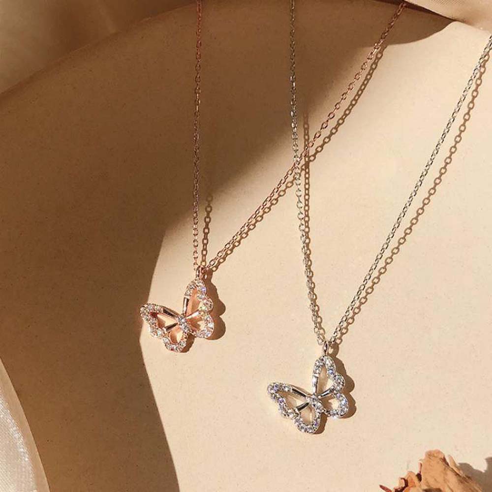 Vòng cổ mặt dây hình bướm phong cách Hàn Quốc thời trang xinh xắn cho nữ