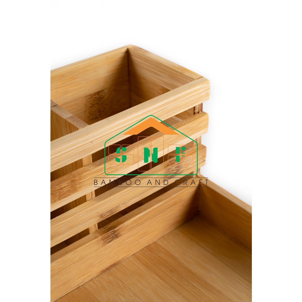 Khay Đựng Đũa Thìa, Gia Vị Đa Năng Bằng Gỗ Tre Sang Trọng- SNF Bamboo and Craft