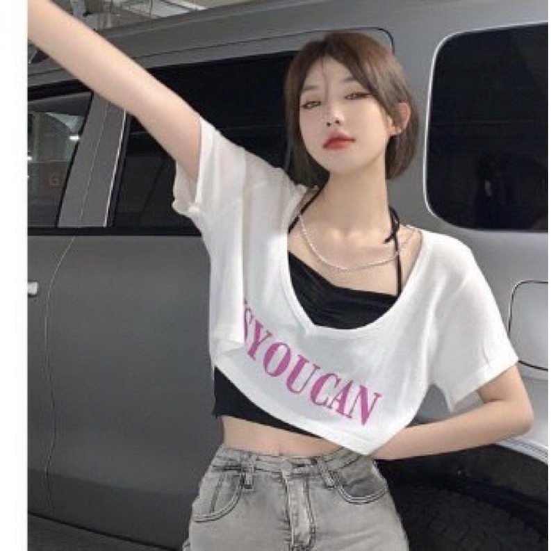 Set áo đôi dạng yếm kèm xích CN1 dễ thương