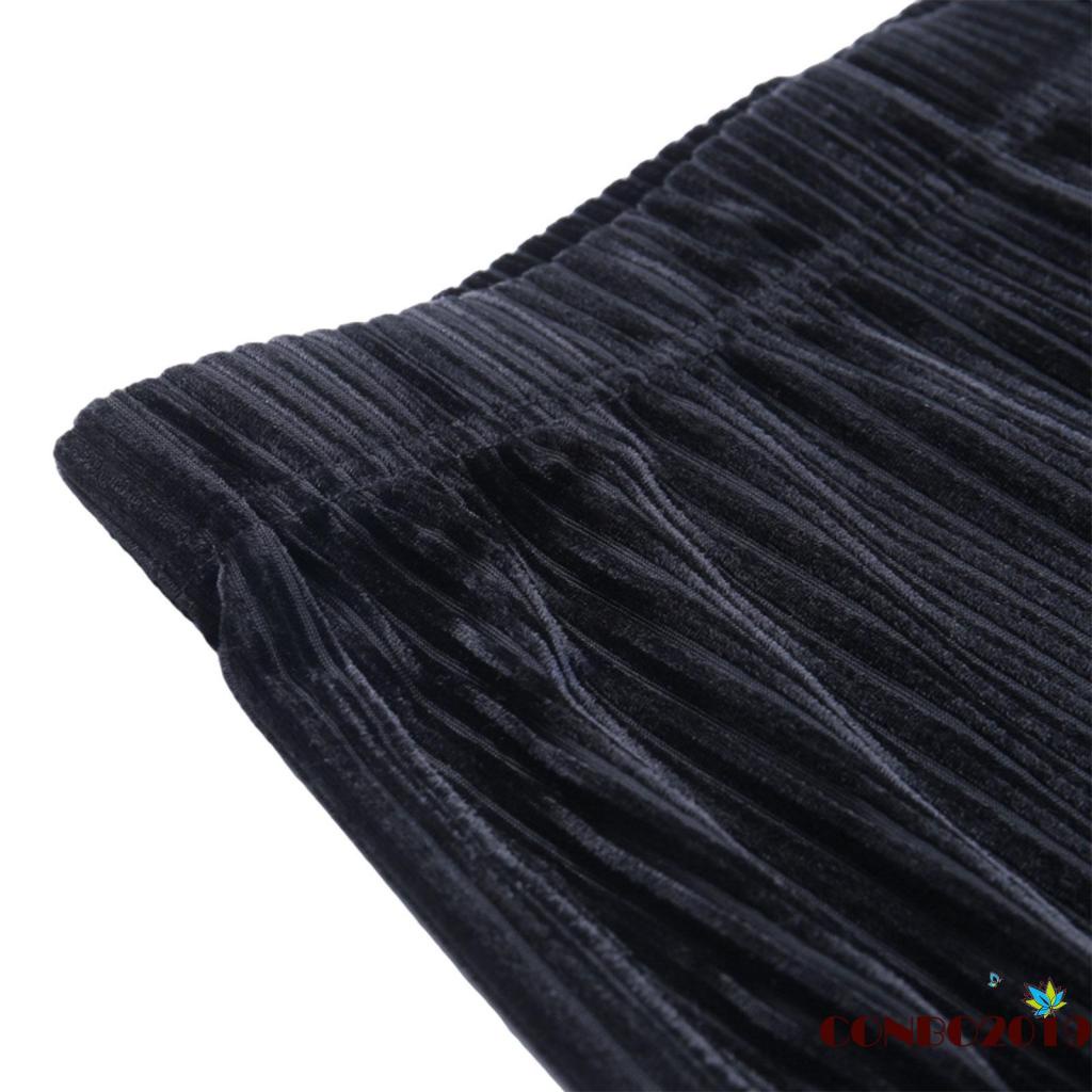 HGM-Woman´s Sexy Bell-bottomed Long Pants, High Waist Elastic Casual Suede Ribbed Loose Trousers