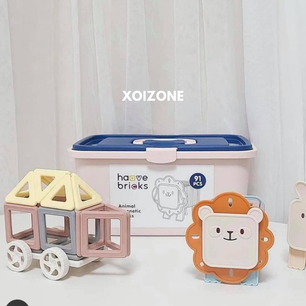 Bộ xếp hình nam châm Haave Bricks Hàn Quốc cho bé từ 6 tháng