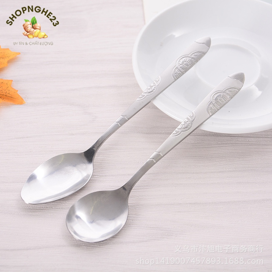 Thìa Inox 304, Thìa Cafe, Muỗng Cafe Hoa Văn Sang Trọng - Shopnghe23