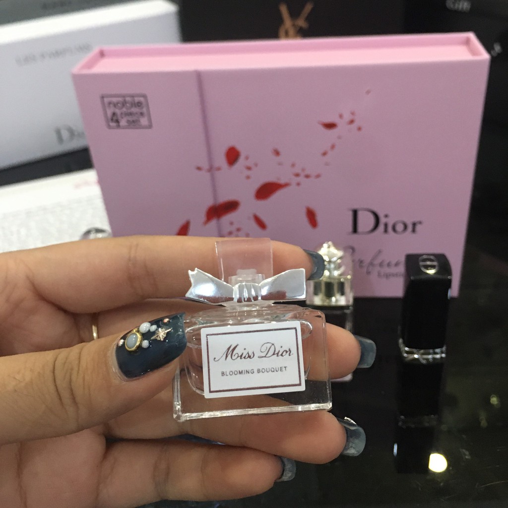 ❤️ chính hãng ❤️ bộ nước hoa kèm son dior perfume lipstick set. bộ Môi Kèm Hộp Đựng Màu Hồng Xinh Xắn 999