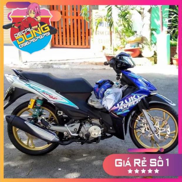 Tem xe Axelo trắng xanh ngọc