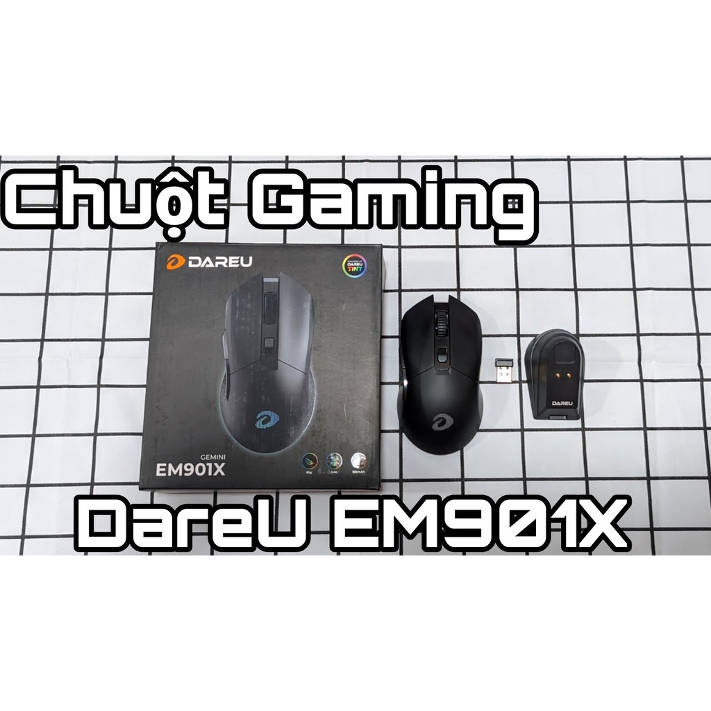 Chuột Không Dây Gaming DAREU EM901X LED RGB + Kèm Dock Sạc Nhanh - Hàng Chính Hãng Mai Hoàng