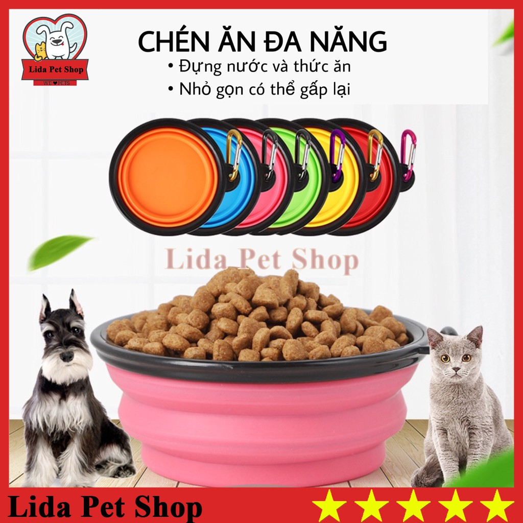 Bát ăn cho chó mèo thú cưng - Bát Du Lịch (màu ngẫu nhiên) - Lida Pet Shop