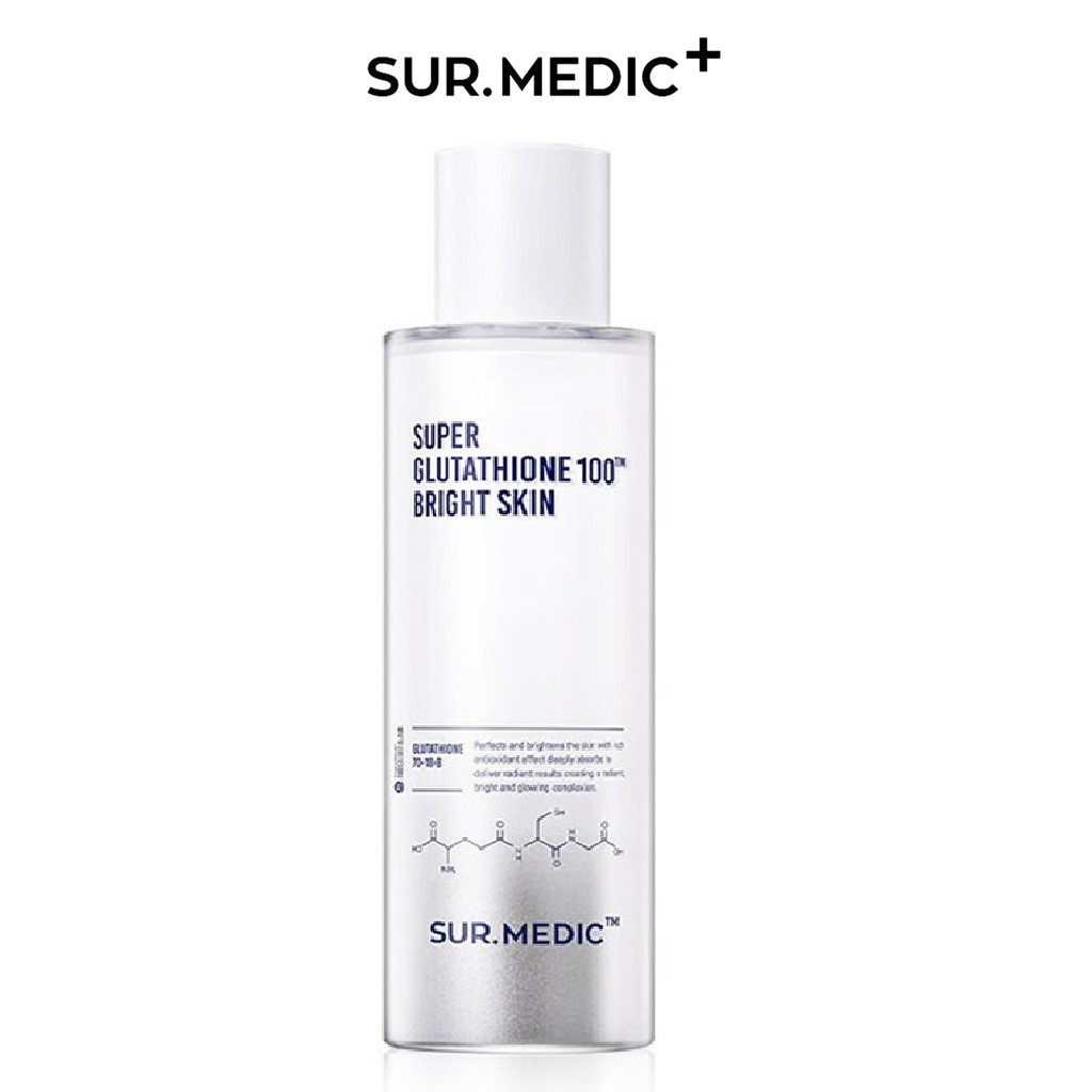 [Mã COSGLORIAT4 -8% đơn 250K] Nước Cân Bằng Giữ Ẩm Dưỡng Sáng Da SURMEDIC Super Glutathione 100 Bright Skin 145ml