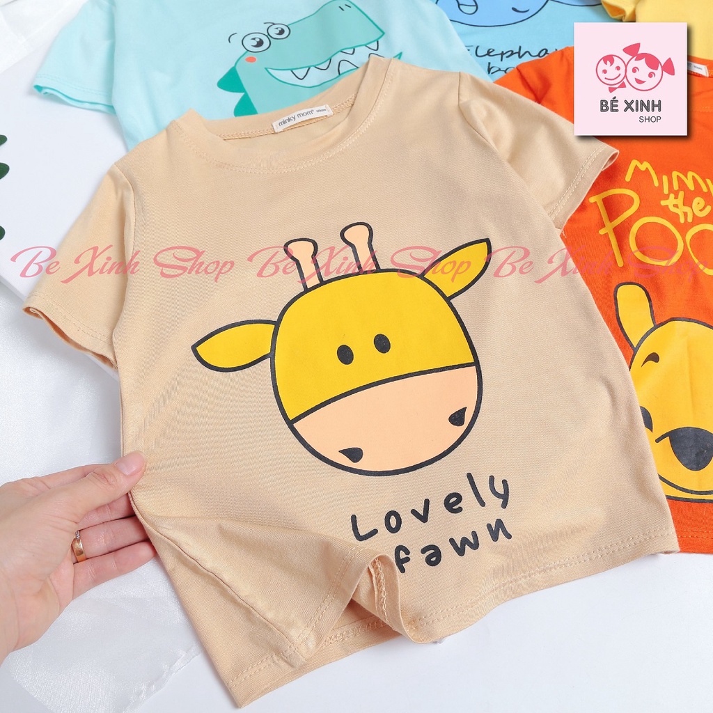 Đồ bộ cộc tay cho em bé trai bé gái Minky Mom  Đồ bộ thun lạnh Minky Mom cộc tay cho bé trai gái THÚ CARO