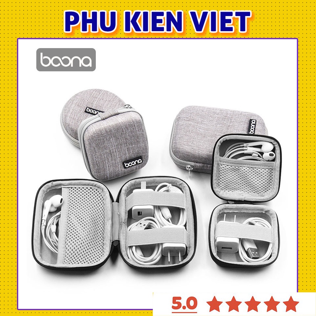 Hộp đựng sạc cáp điện thoại iphone tai nghe thẻ nhớ phom cứng Baona (Boona) F001 F003