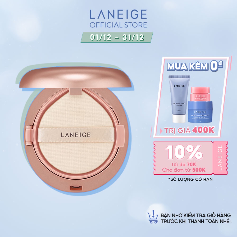 Kem phấn nền 2 lần che phủ Laneige Layering Cover Cushion & Concealing Base (16.5g)