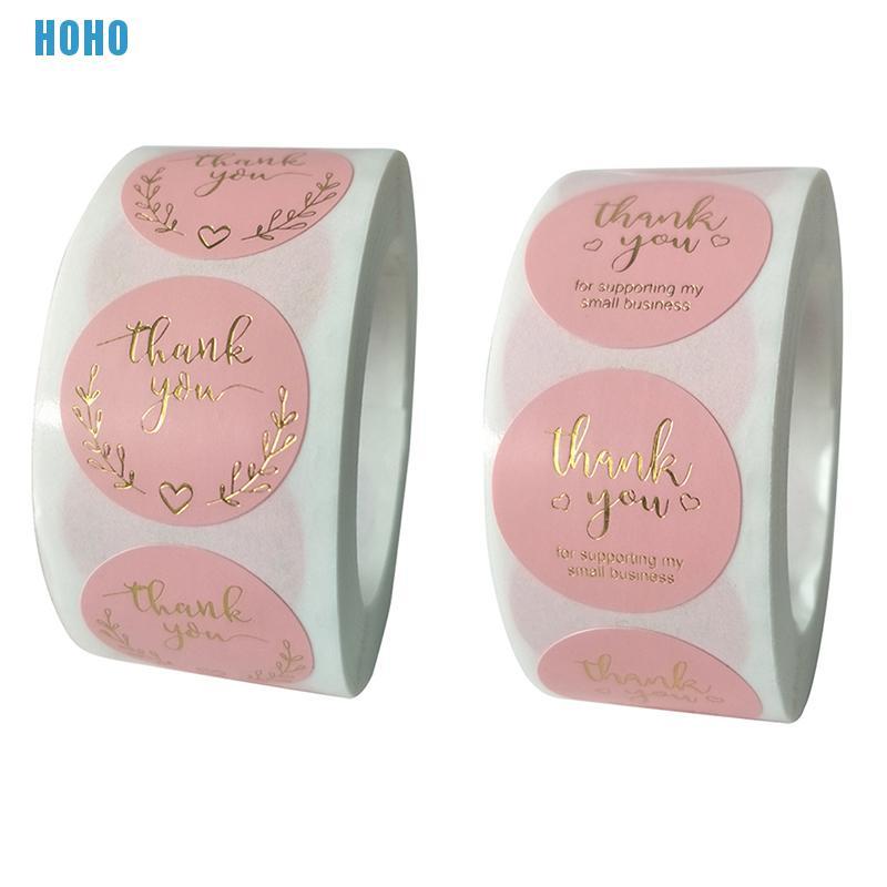 Set 500 Miếng Dán Chữ Thank You Màu Hồng Dễ Thương Độc Đáo