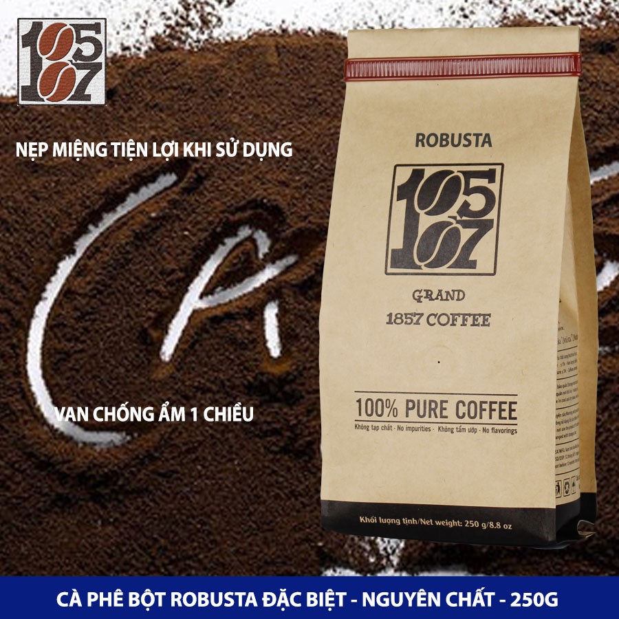 1KG Cà phê Robusta bột đặc biệt ❤️️ FREESHIP ❤️️ nguyên chất không pha trộn tẩm ướp hương liệu - grand 1857 coffee