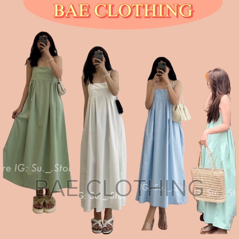 ĐẦM XINH HAI DÂY MAXI 1538 thiết kế form rộng cho mùa hè năng động tone màu pastel style ullzang hàn quốc