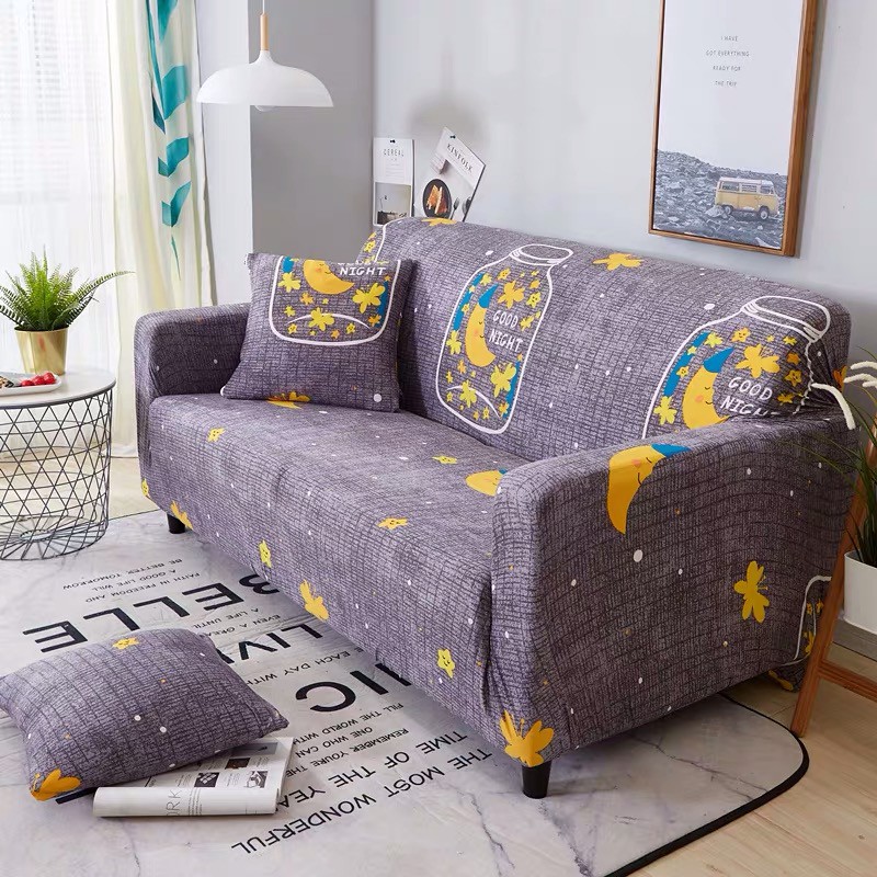 Tấm bọc sofa tại nhà họa tiết cute cho ghế 1,2,3,4 chỗ