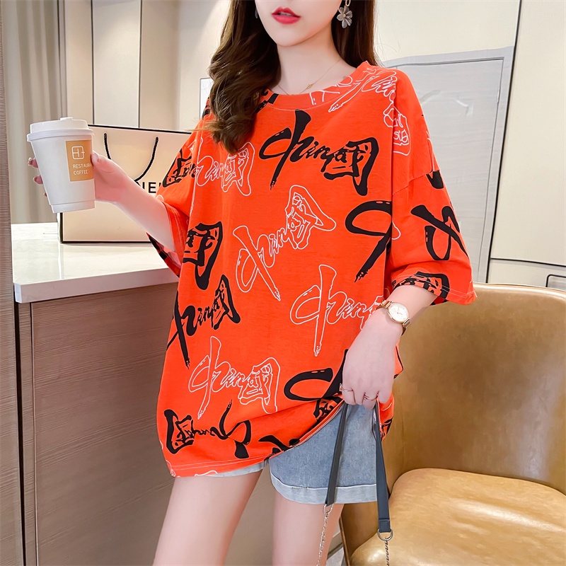 Cotton T-shirt Summer fashion cartoon print for men and women