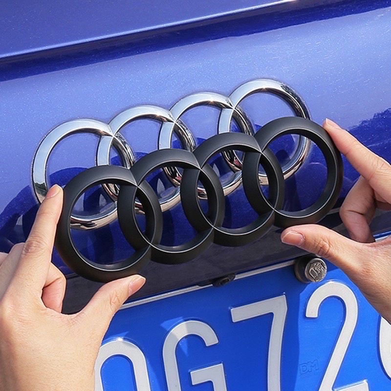 Miếng Dán Ốp Logo 4 Vòng Tròn Trang Trí Xe Hơi Audi A4 A6 Q7 Q5 Q3 TT A4L A6L