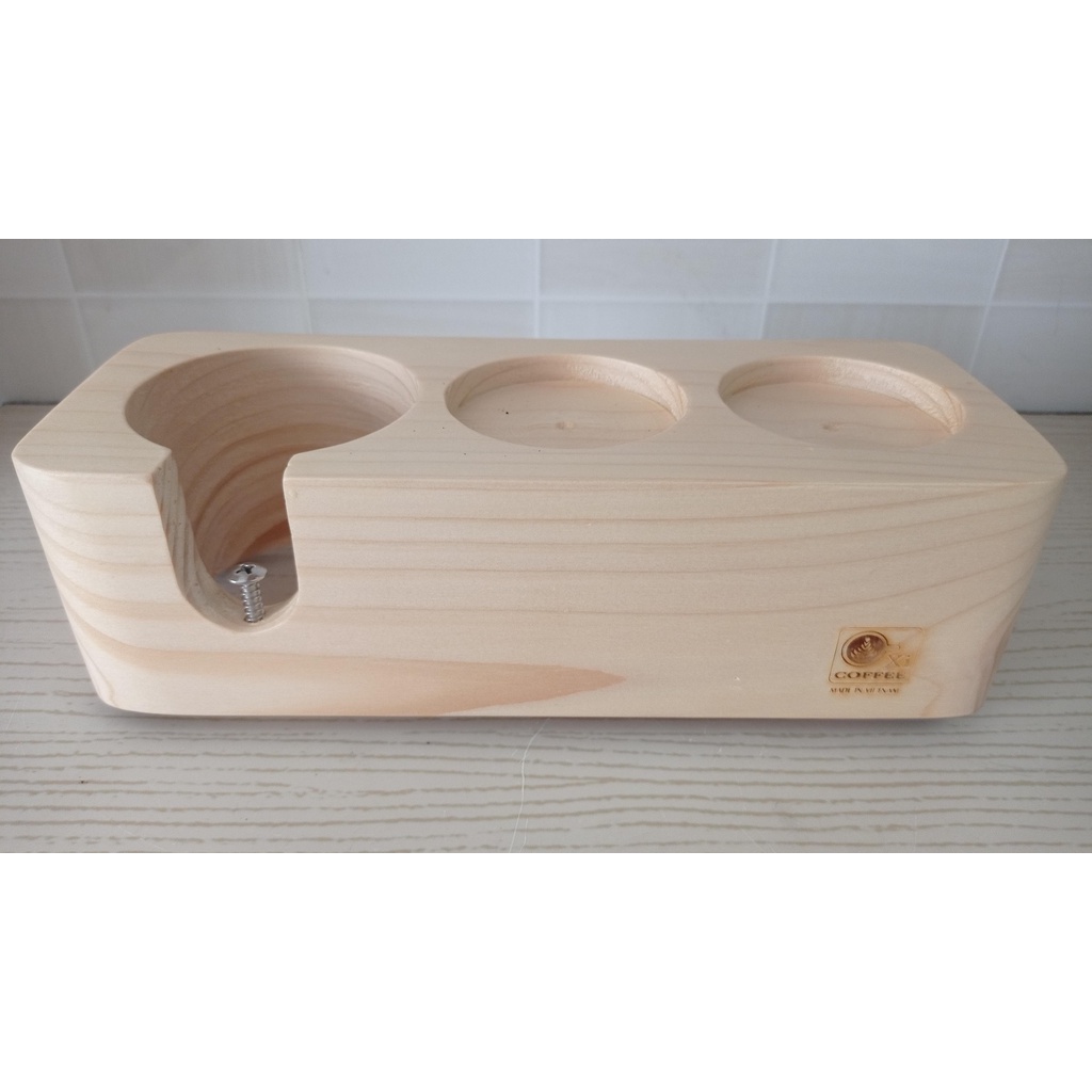 Khay gỗ nén cà phê tamper base nguyên khối 58mm (hình thật)
