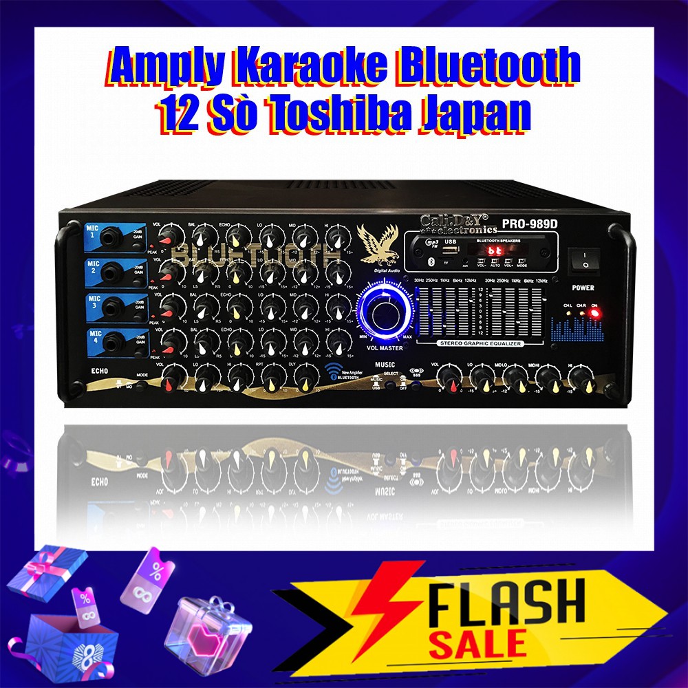 Amply 12 sò lớn Japan, Ampli Bluetooth Sân Khấu Hội Thảo Karaoke Gia Đình Cali.D&amp;Y PRO-989D CỰC HAY