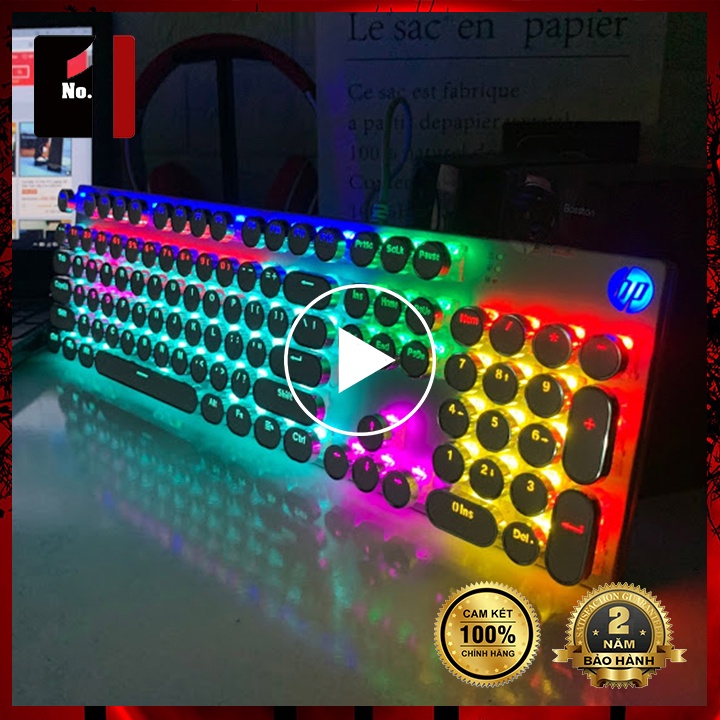 Bàn Phím Cơ LED Gaming Máy Vi Tính Led HP GK400Y Keyboard Game Thủ Laptop Pc Có Dây