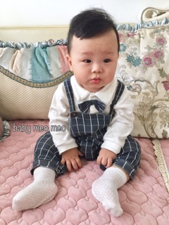 Body quần yếm bé trai thu đông sơ mi