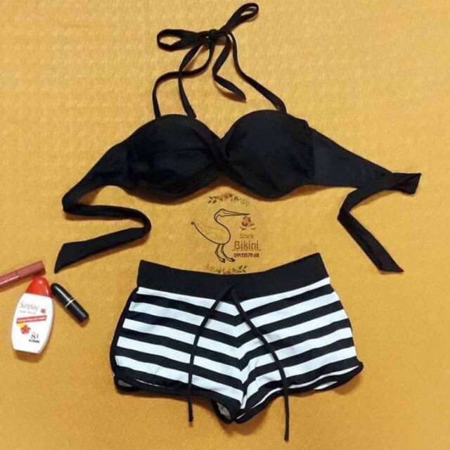 Bikini hai mảnh quần sọc ( kèm hình chụp)